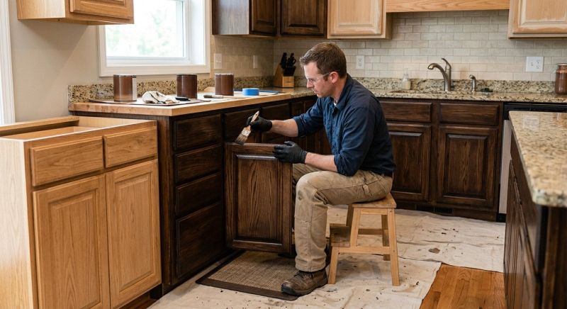 Built In Cabinetry Staining in Dayton, OH