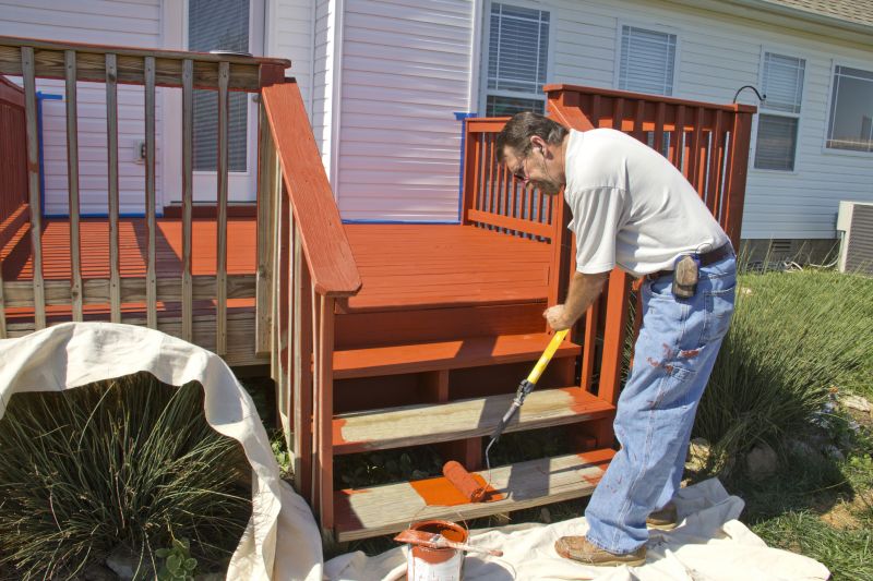Local Deck Steps Staining pros at work