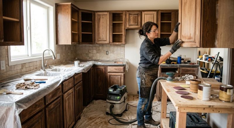 Oak Cabinet Refinishing in Kokomo, IN